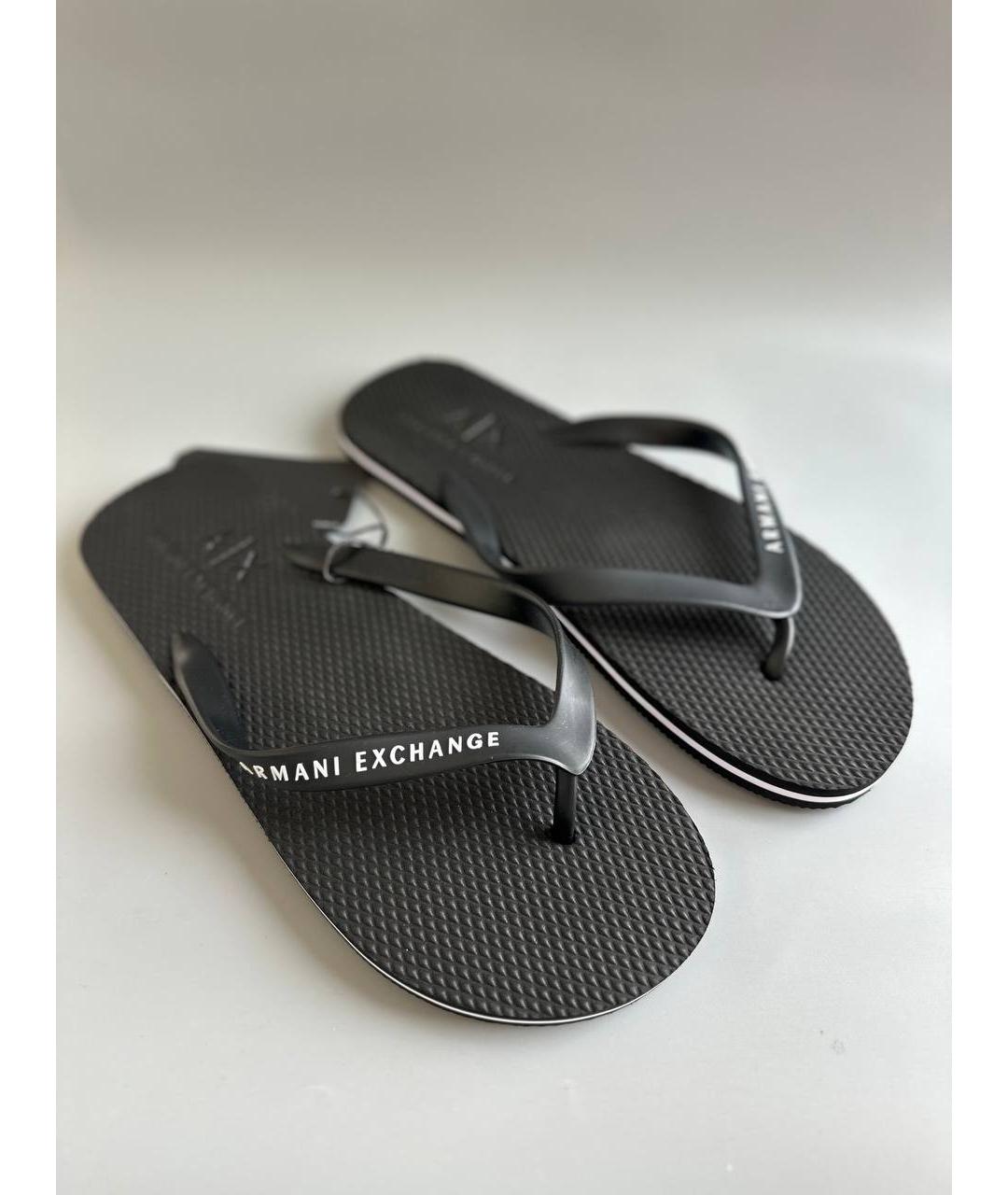 ARMANI EXCHANGE Черные шлепанцы, фото 3