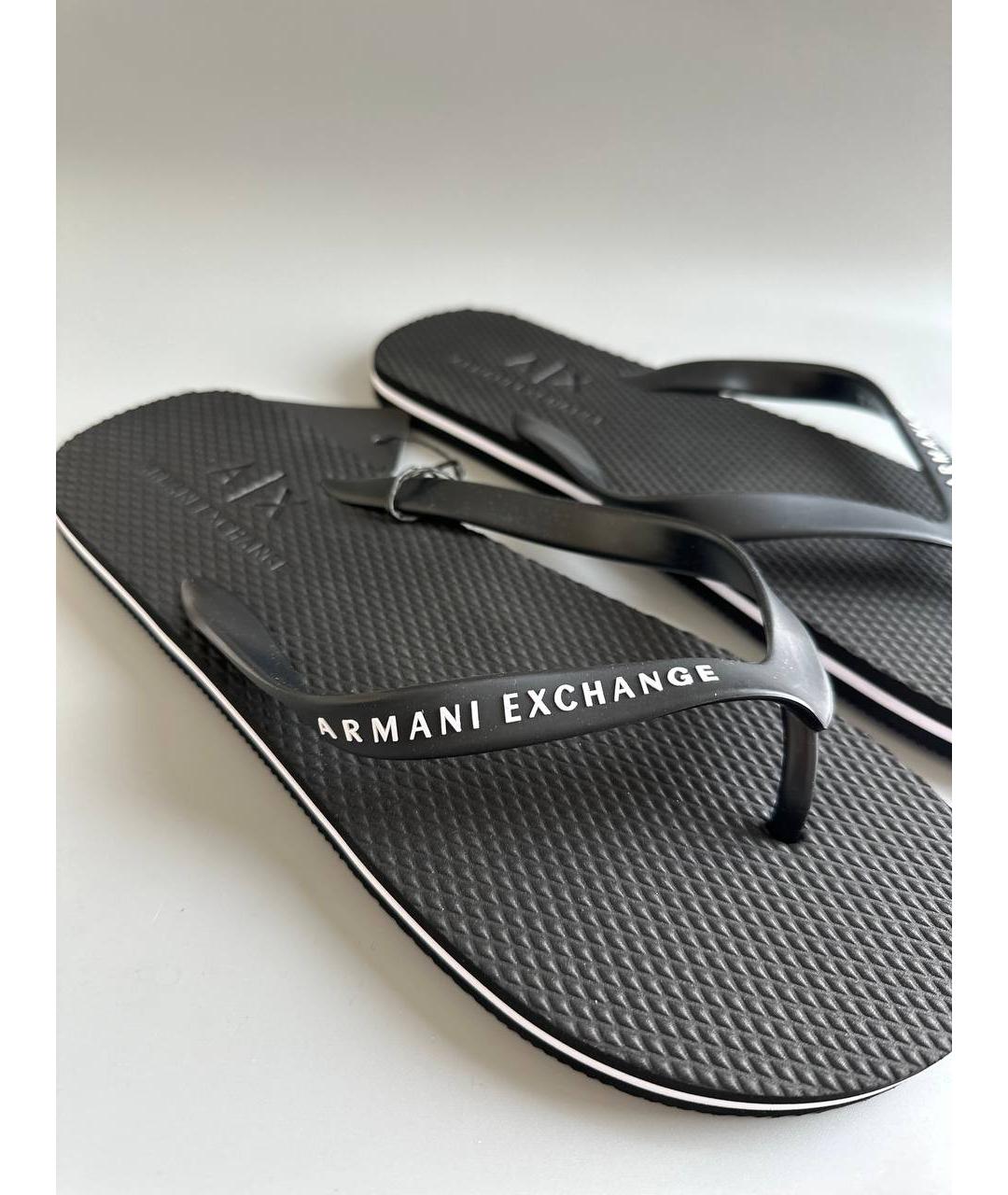 ARMANI EXCHANGE Черные шлепанцы, фото 4