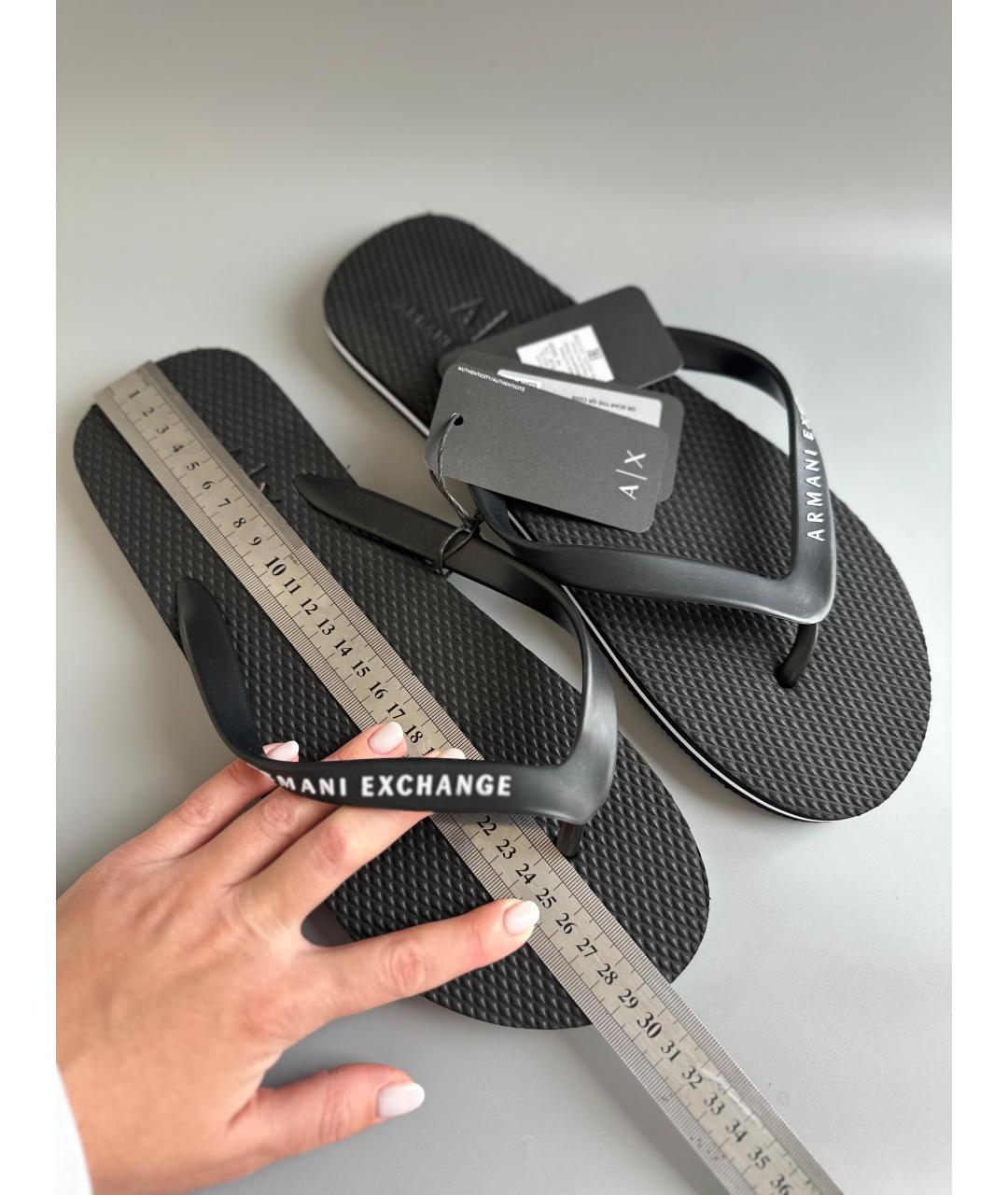 ARMANI EXCHANGE Черные шлепанцы, фото 8