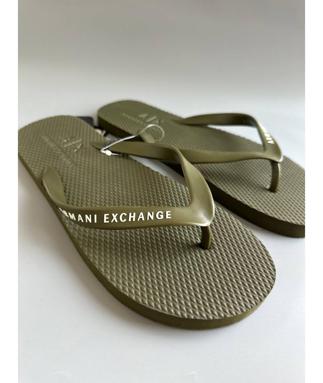 ARMANI EXCHANGE Хаки шлепанцы, фото 4
