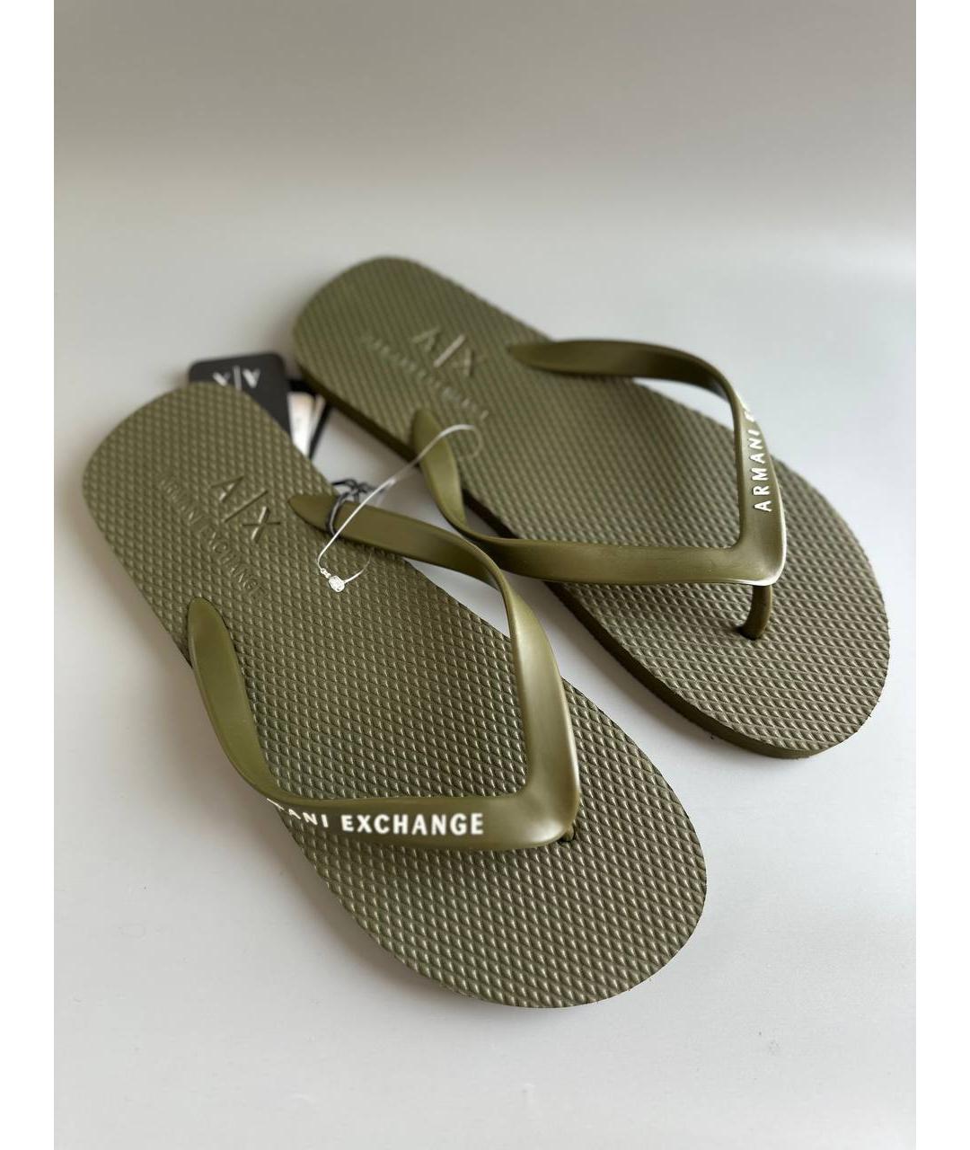 ARMANI EXCHANGE Хаки шлепанцы, фото 2