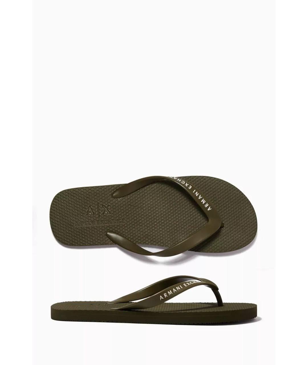 ARMANI EXCHANGE Хаки шлепанцы, фото 7