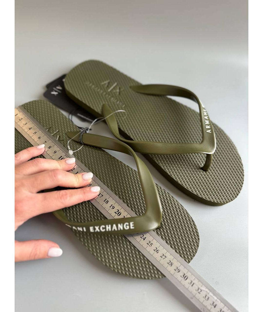 ARMANI EXCHANGE Хаки шлепанцы, фото 5