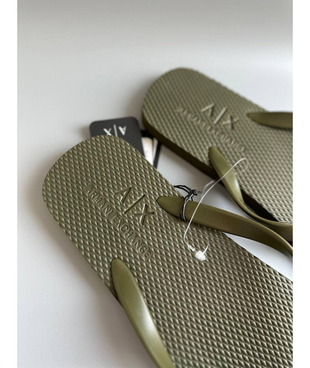 ARMANI EXCHANGE Хаки шлепанцы, фото 3