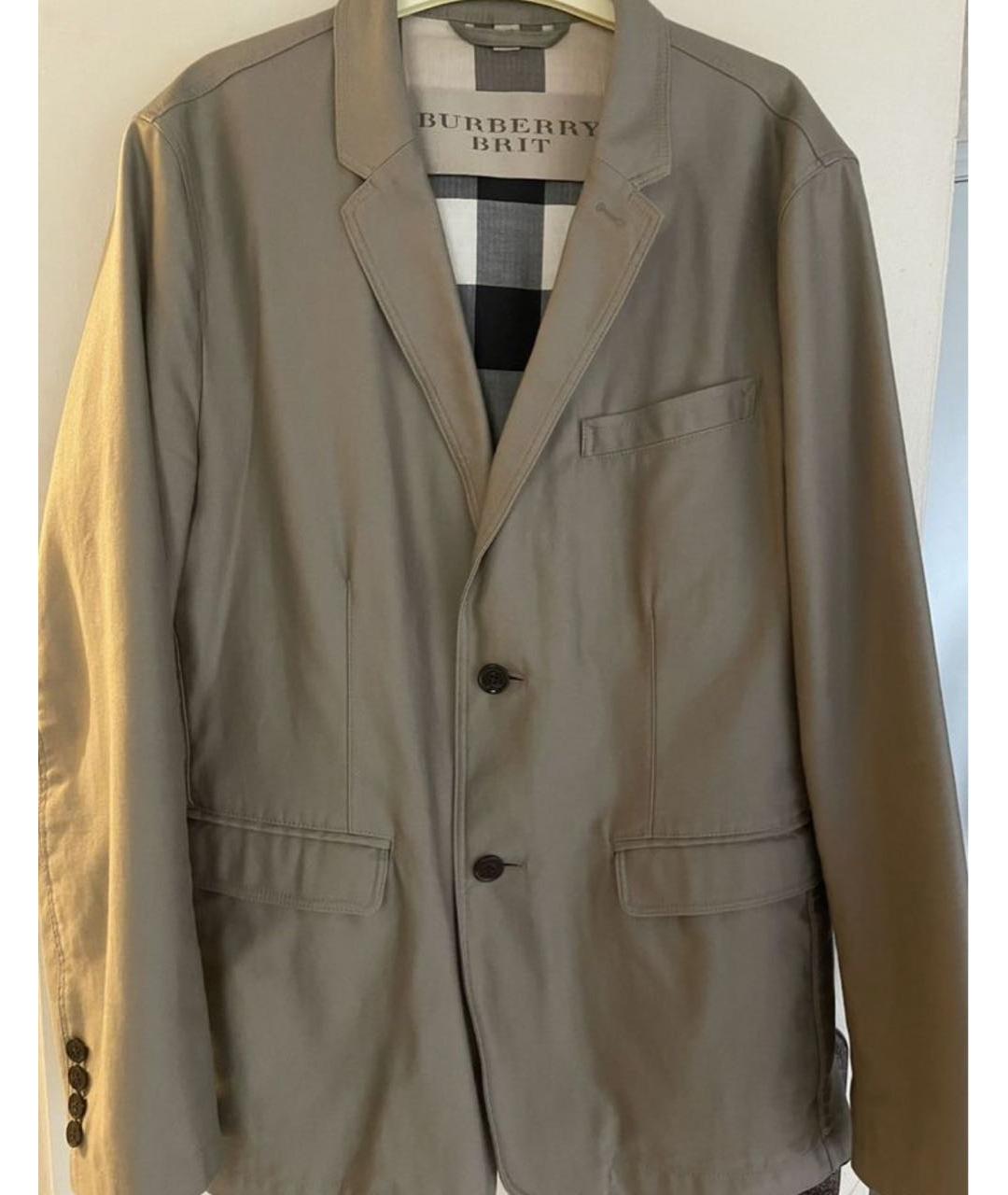 BURBERRY Бежевый хлопковый пиджак, фото 5