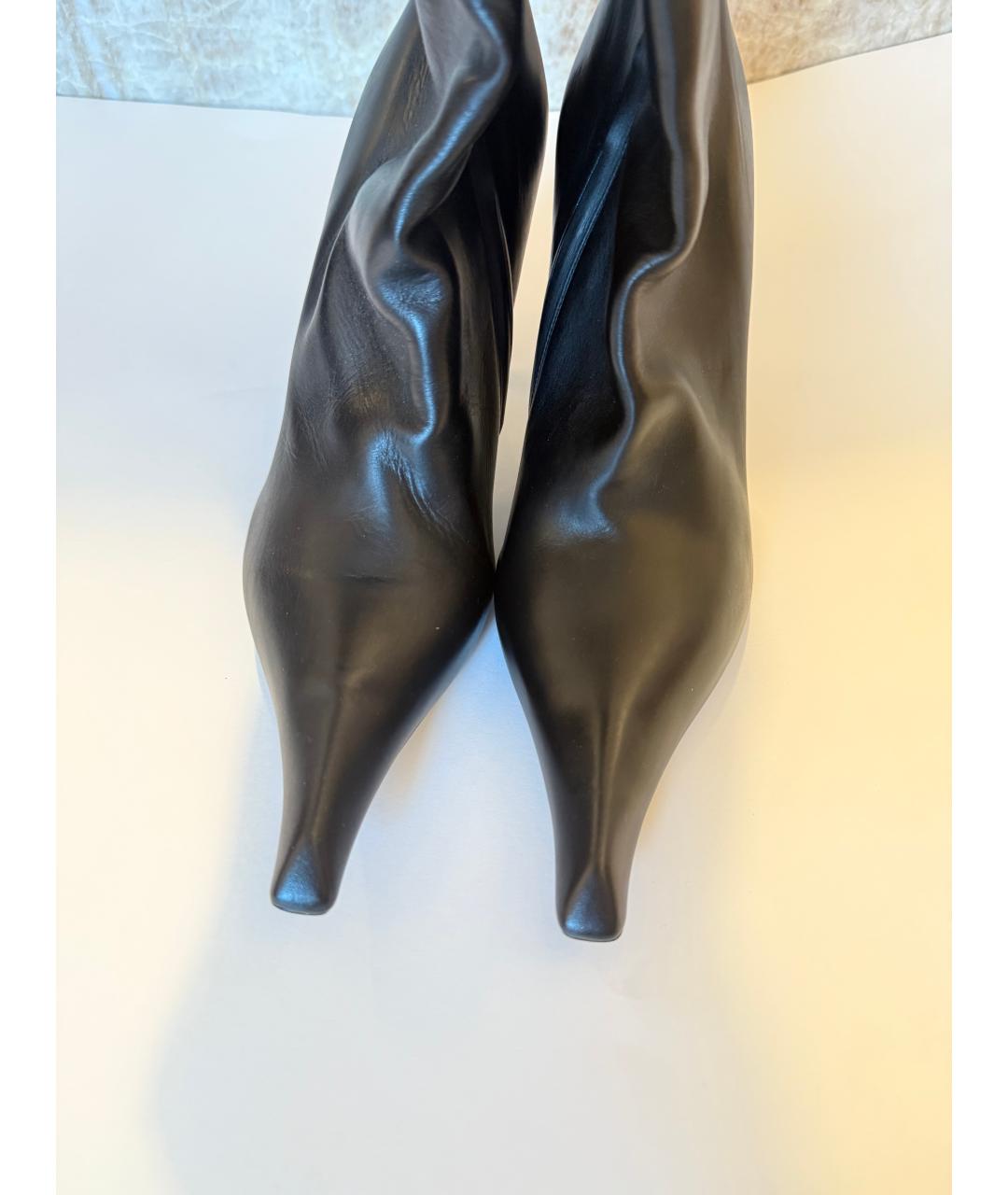 BALENCIAGA Черные кожаные ботфорты, фото 3