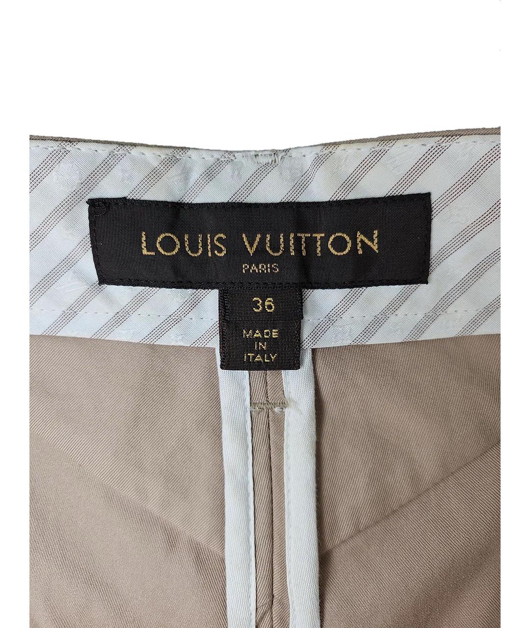 LOUIS VUITTON Бежевые хлопковые прямые брюки, фото 6