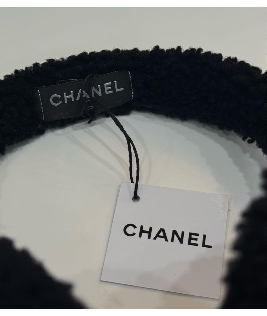 CHANEL Черные шерстяные наушники, фото 3