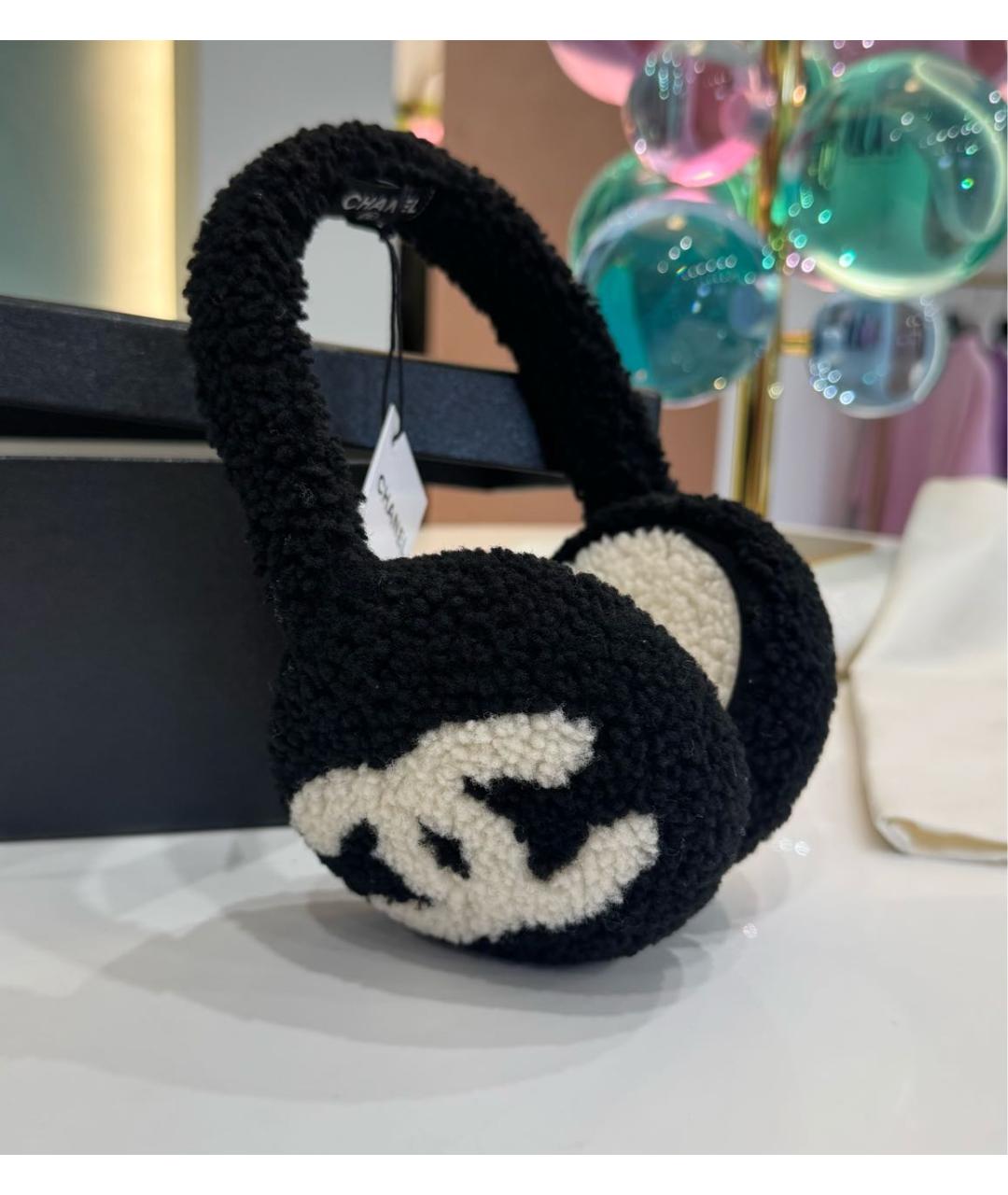 CHANEL Черные шерстяные наушники, фото 9