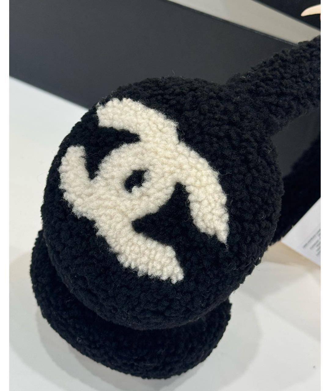 CHANEL Черные шерстяные наушники, фото 4