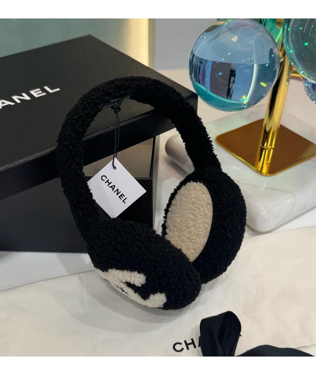 CHANEL Черные шерстяные наушники, фото 7