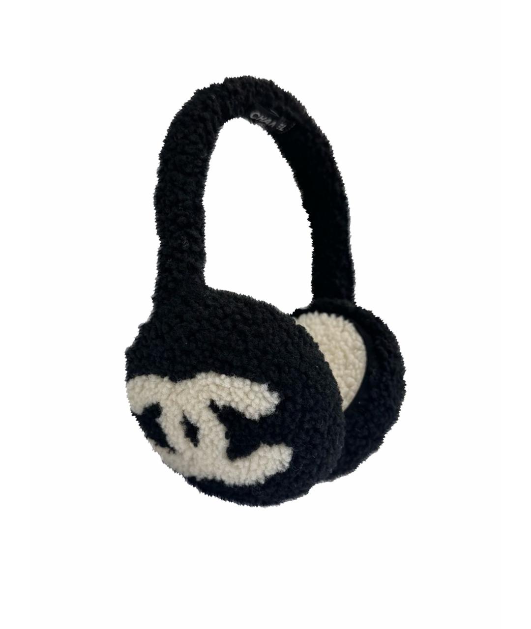 CHANEL Черные шерстяные наушники, фото 1