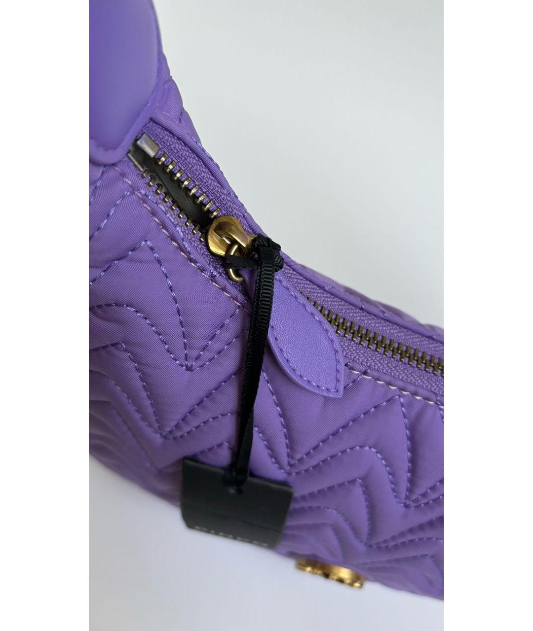 PINKO Фиолетовая тканевая сумка с короткими ручками, фото 4