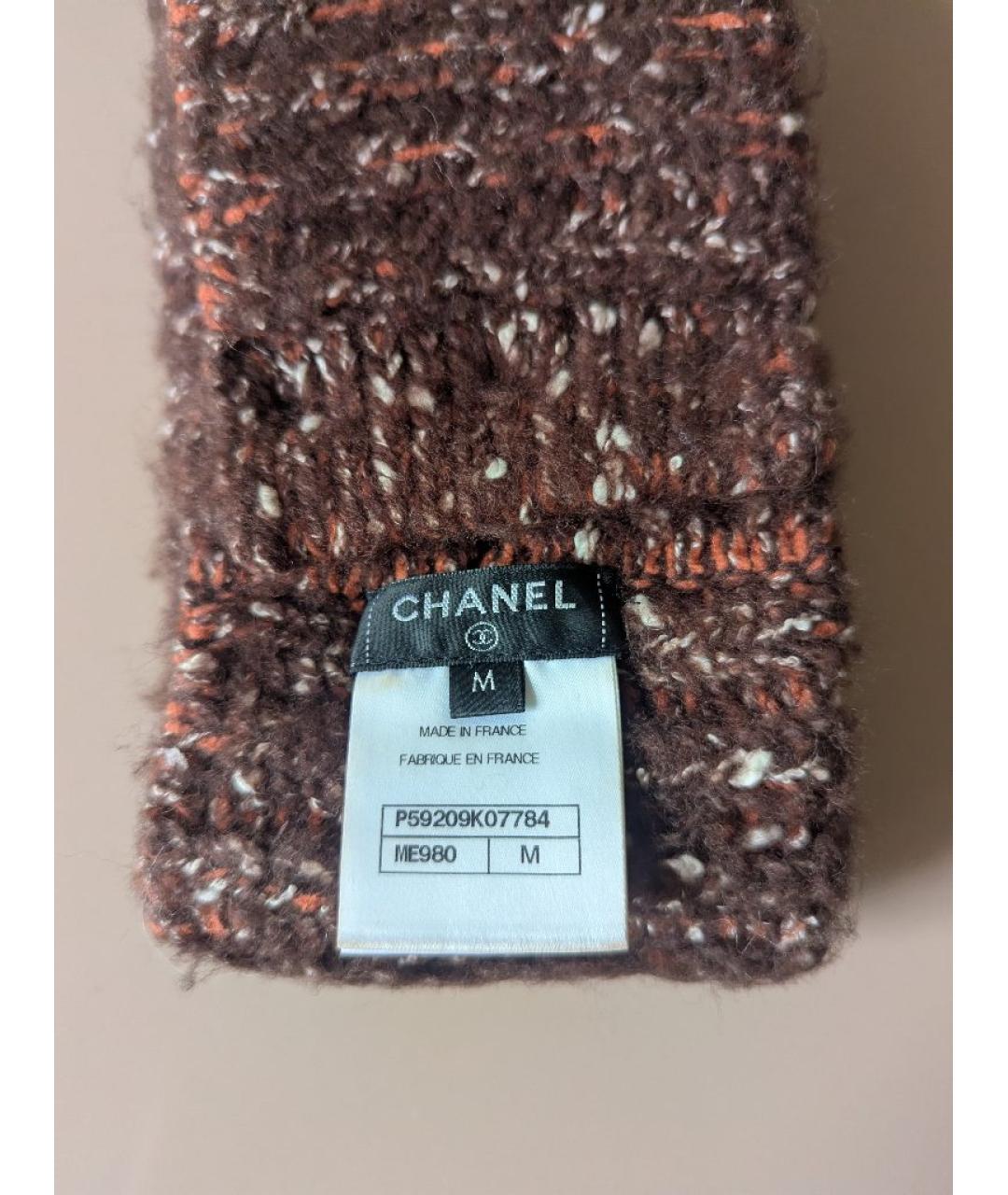 CHANEL Коричневый шерстяной воротник, фото 3
