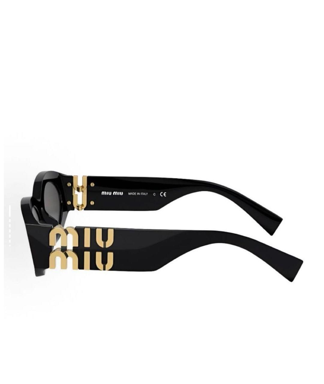 MIU MIU Черные пластиковые солнцезащитные очки, фото 2