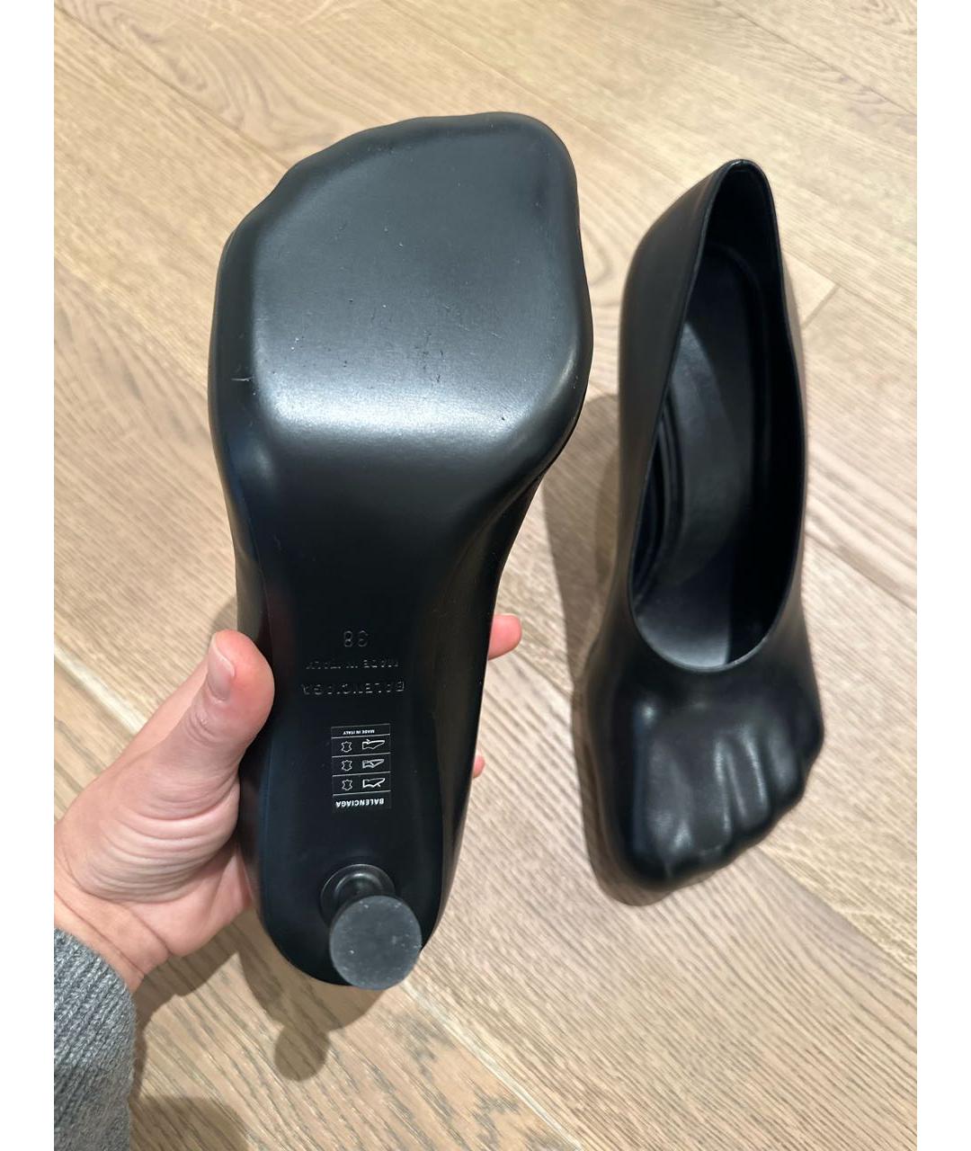 BALENCIAGA Черные кожаные туфли, фото 5