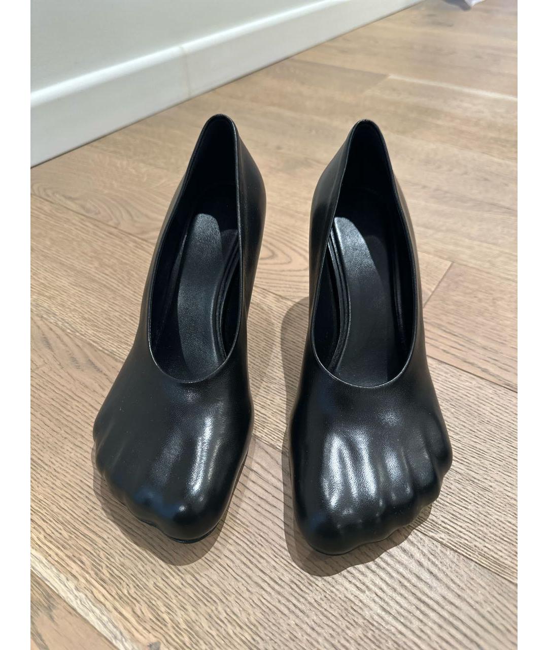 BALENCIAGA Черные кожаные туфли, фото 2