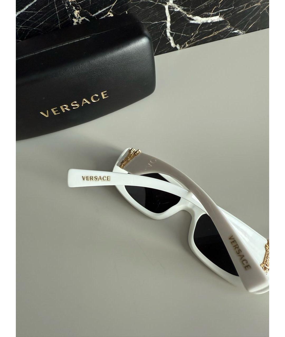 VERSACE Белые пластиковые солнцезащитные очки, фото 6