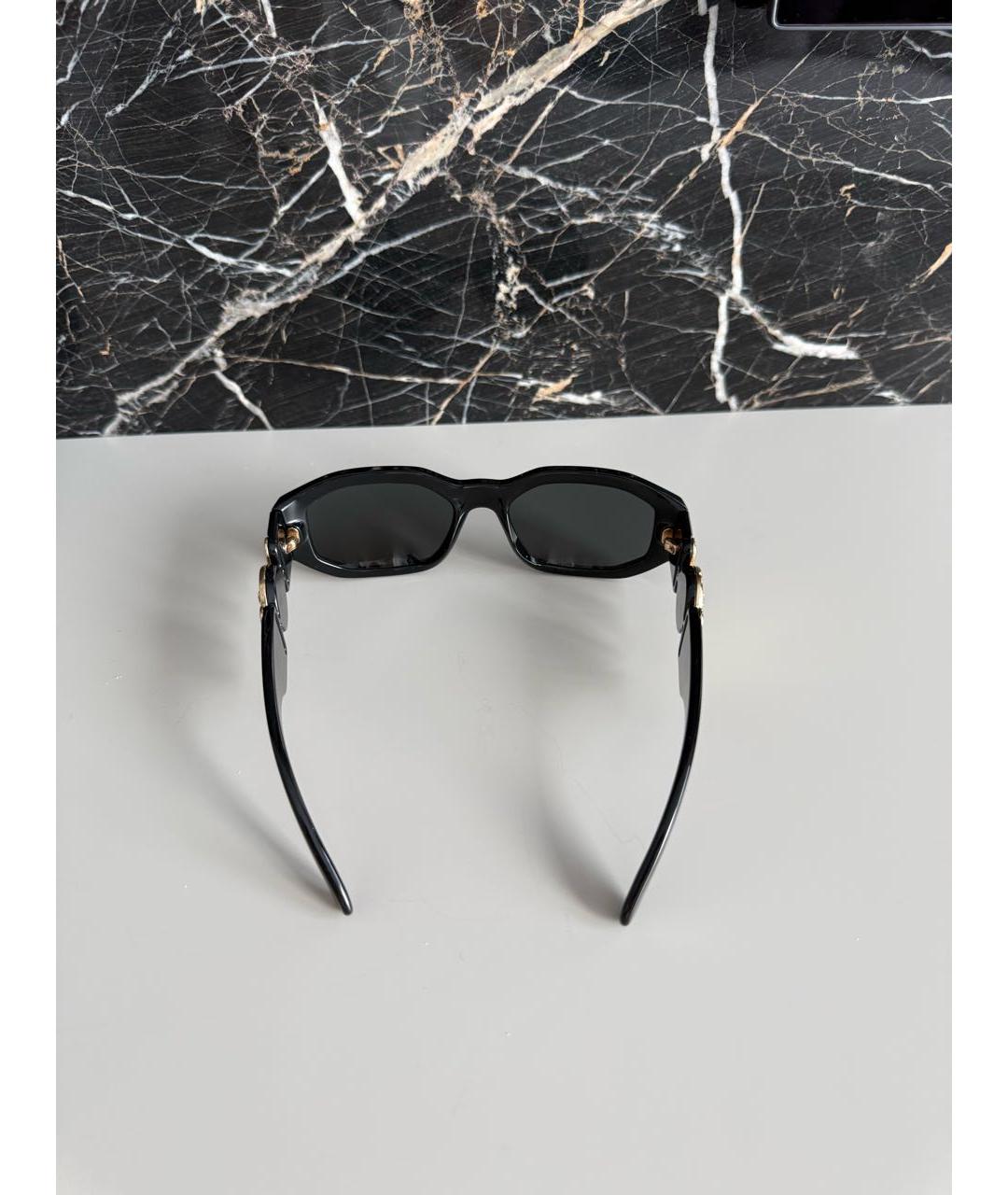 VERSACE Черные пластиковые солнцезащитные очки, фото 4