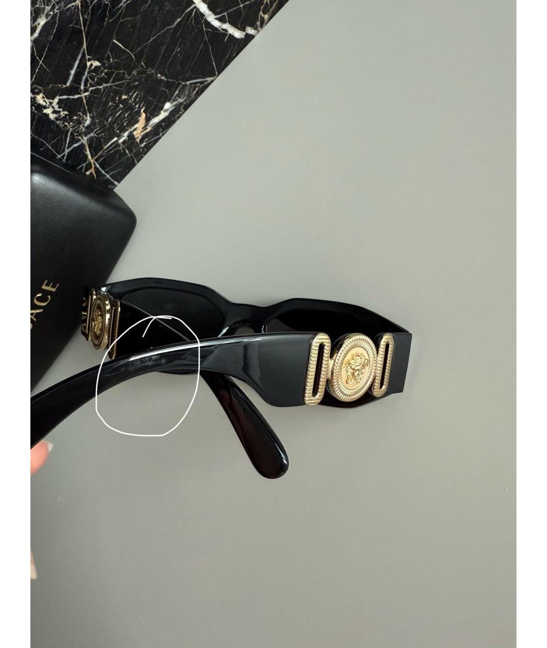 VERSACE Черные пластиковые солнцезащитные очки, фото 7