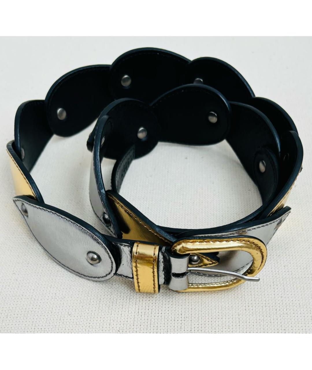 MIU MIU Золотой кожаный ремень, фото 2