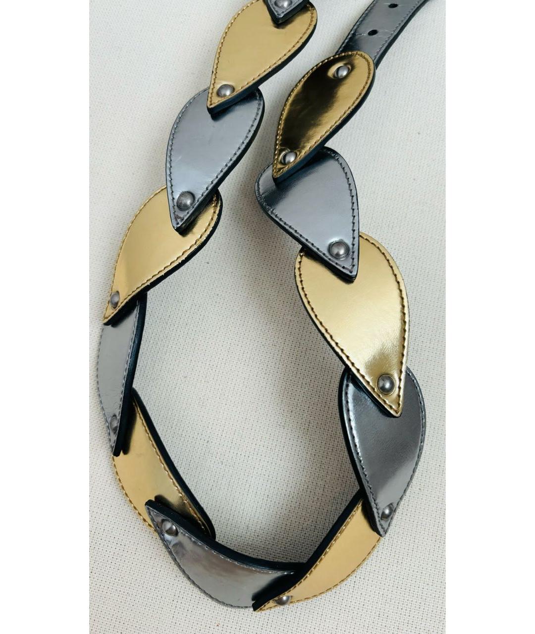 MIU MIU Золотой кожаный ремень, фото 4