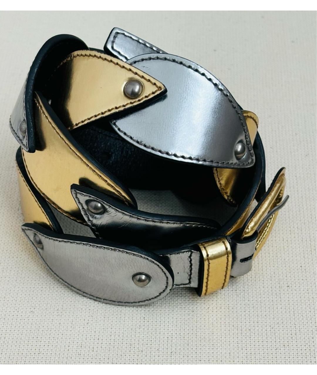 MIU MIU Золотой кожаный ремень, фото 8