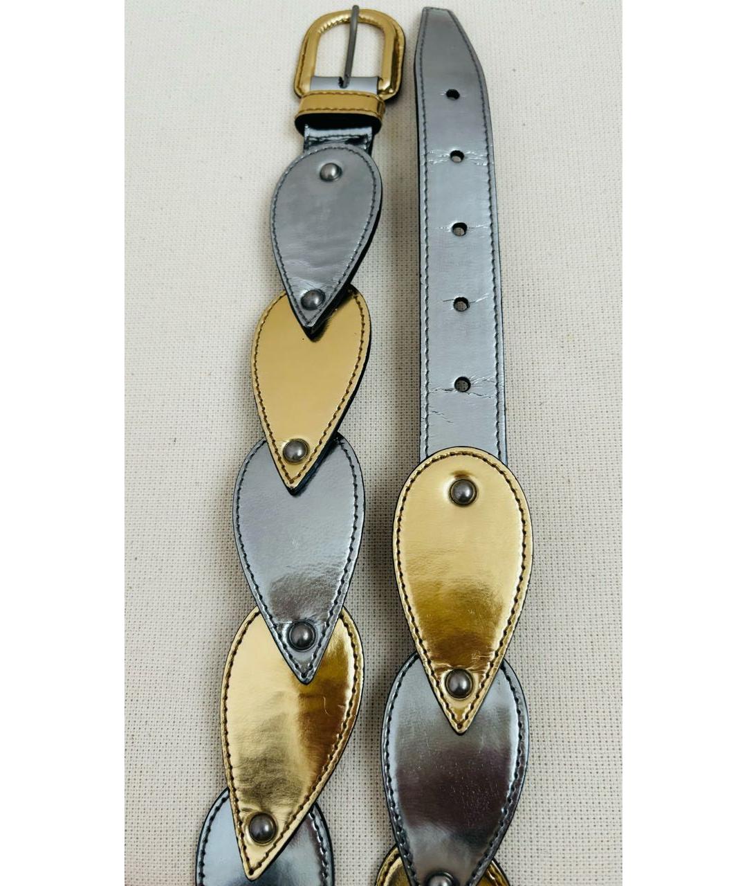 MIU MIU Золотой кожаный ремень, фото 3