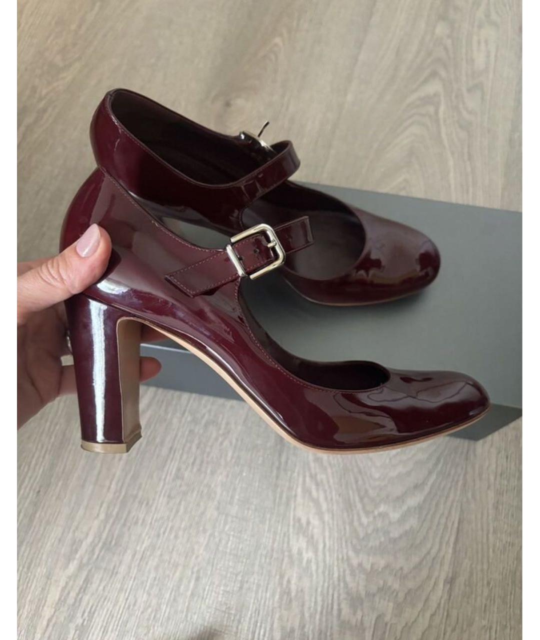 GIANVITO ROSSI Бордовые туфли из лакированной кожи, фото 7