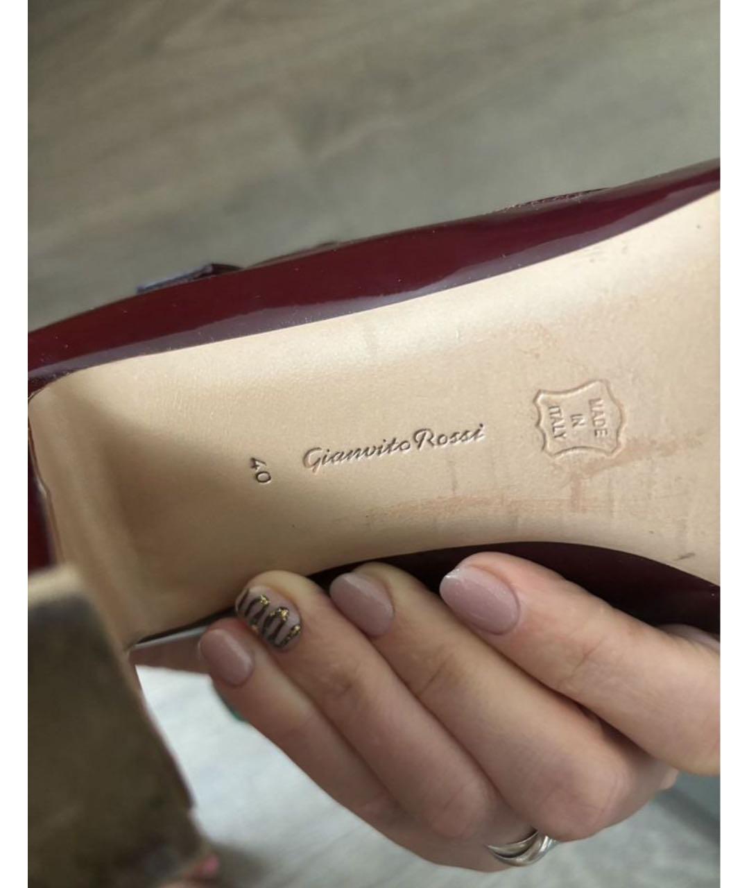 GIANVITO ROSSI Бордовые туфли из лакированной кожи, фото 5