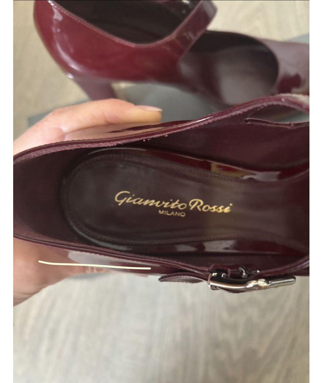 GIANVITO ROSSI Бордовые туфли из лакированной кожи, фото 6