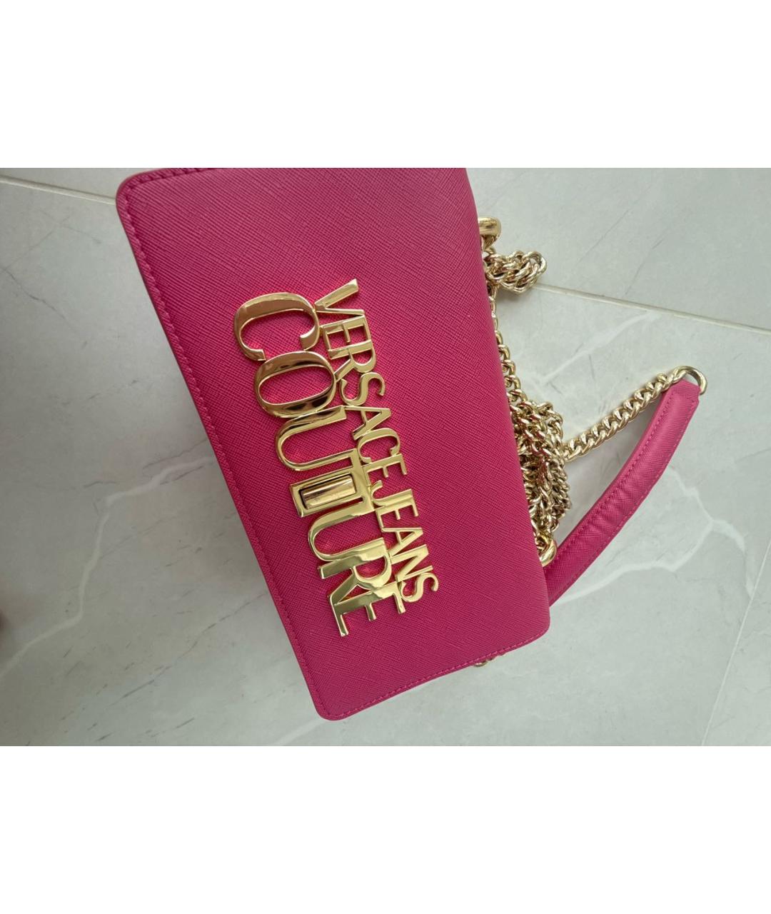 VERSACE JEANS COUTURE Фуксия сумка через плечо из искусственной кожи, фото 4