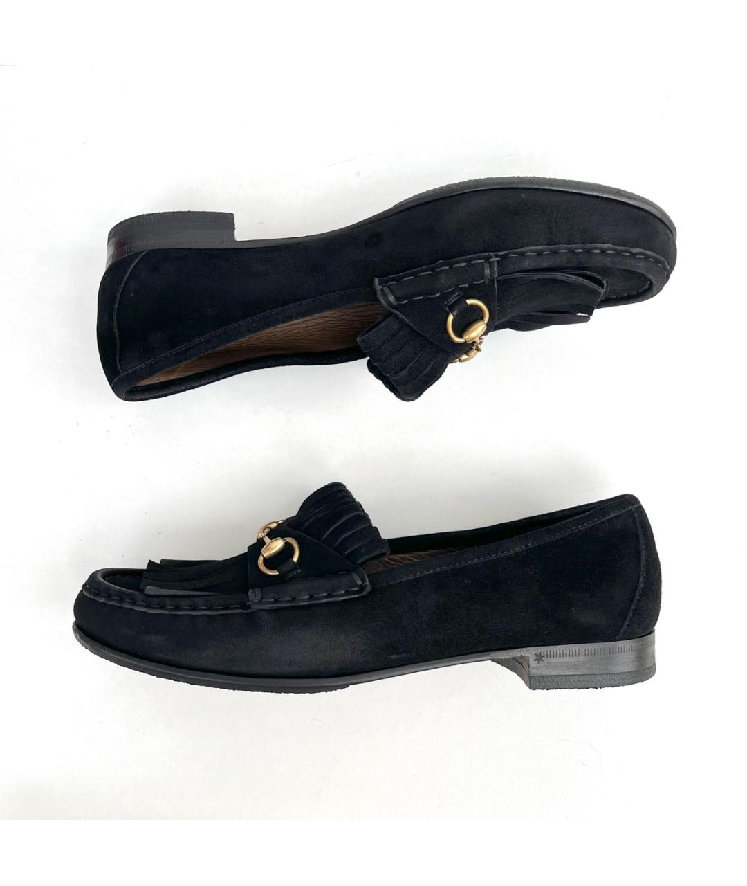 GUCCI Черные замшевые лоферы, фото 5