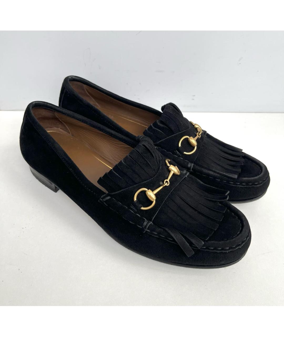 GUCCI Черные замшевые лоферы, фото 3