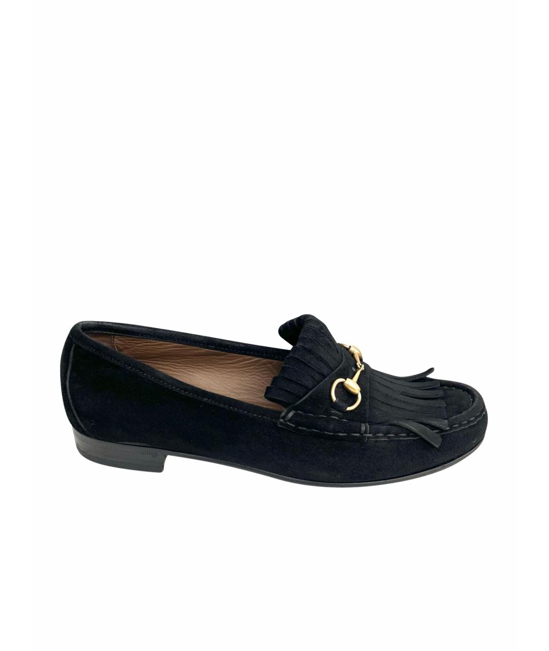 GUCCI Черные замшевые лоферы, фото 9