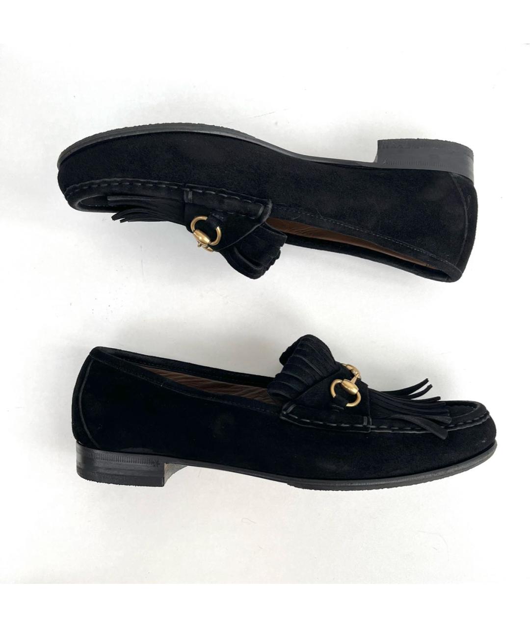 GUCCI Черные замшевые лоферы, фото 4