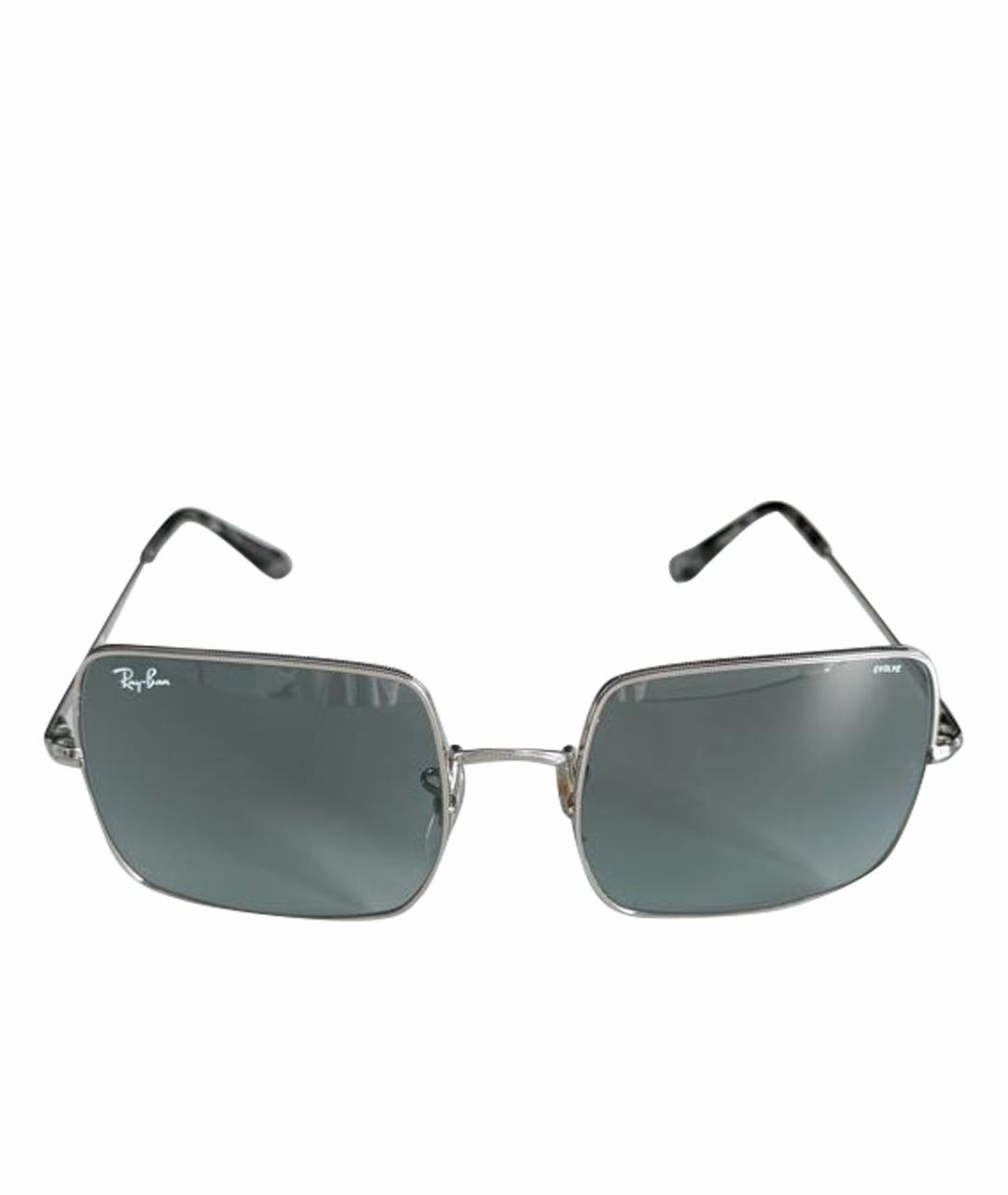 RAY BAN Бирюзовые металлические солнцезащитные очки, фото 1