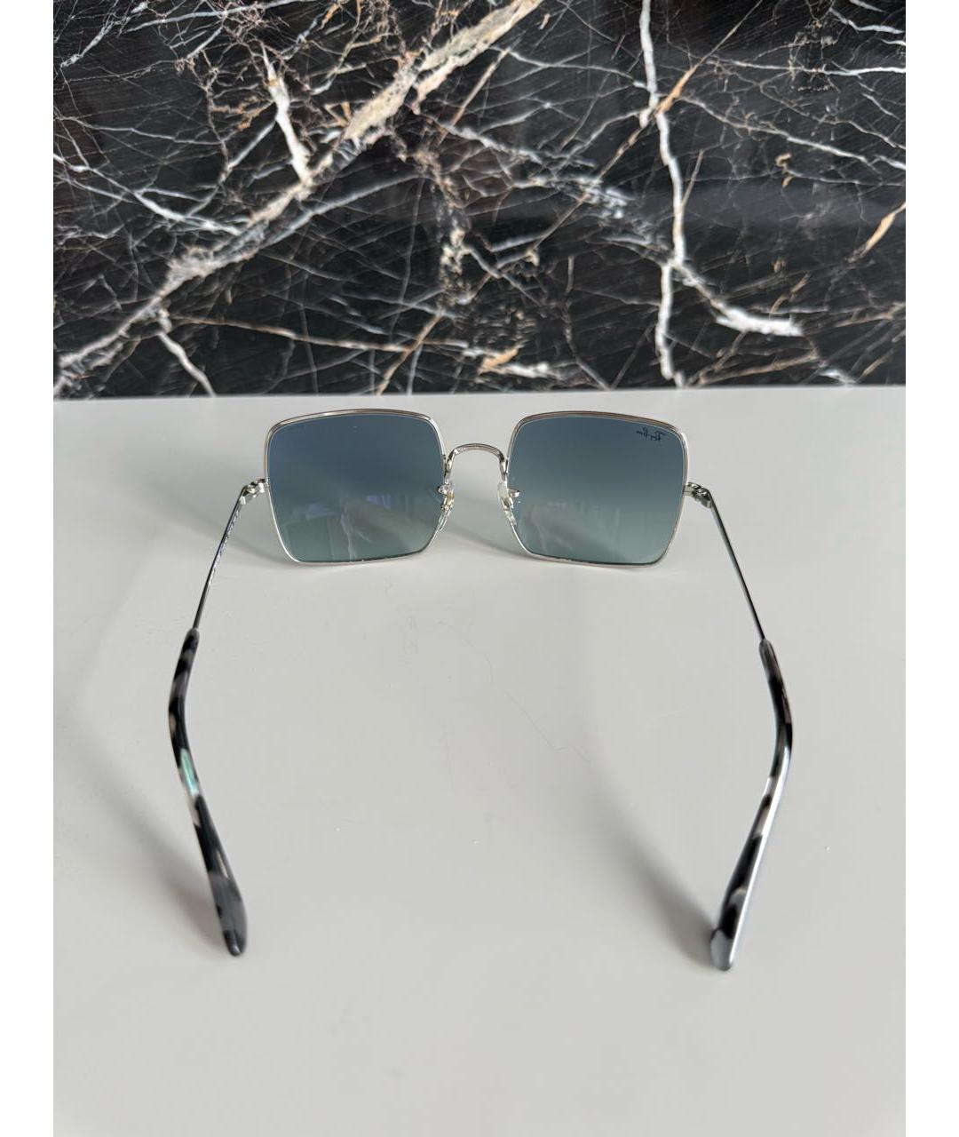 RAY BAN Бирюзовые металлические солнцезащитные очки, фото 3