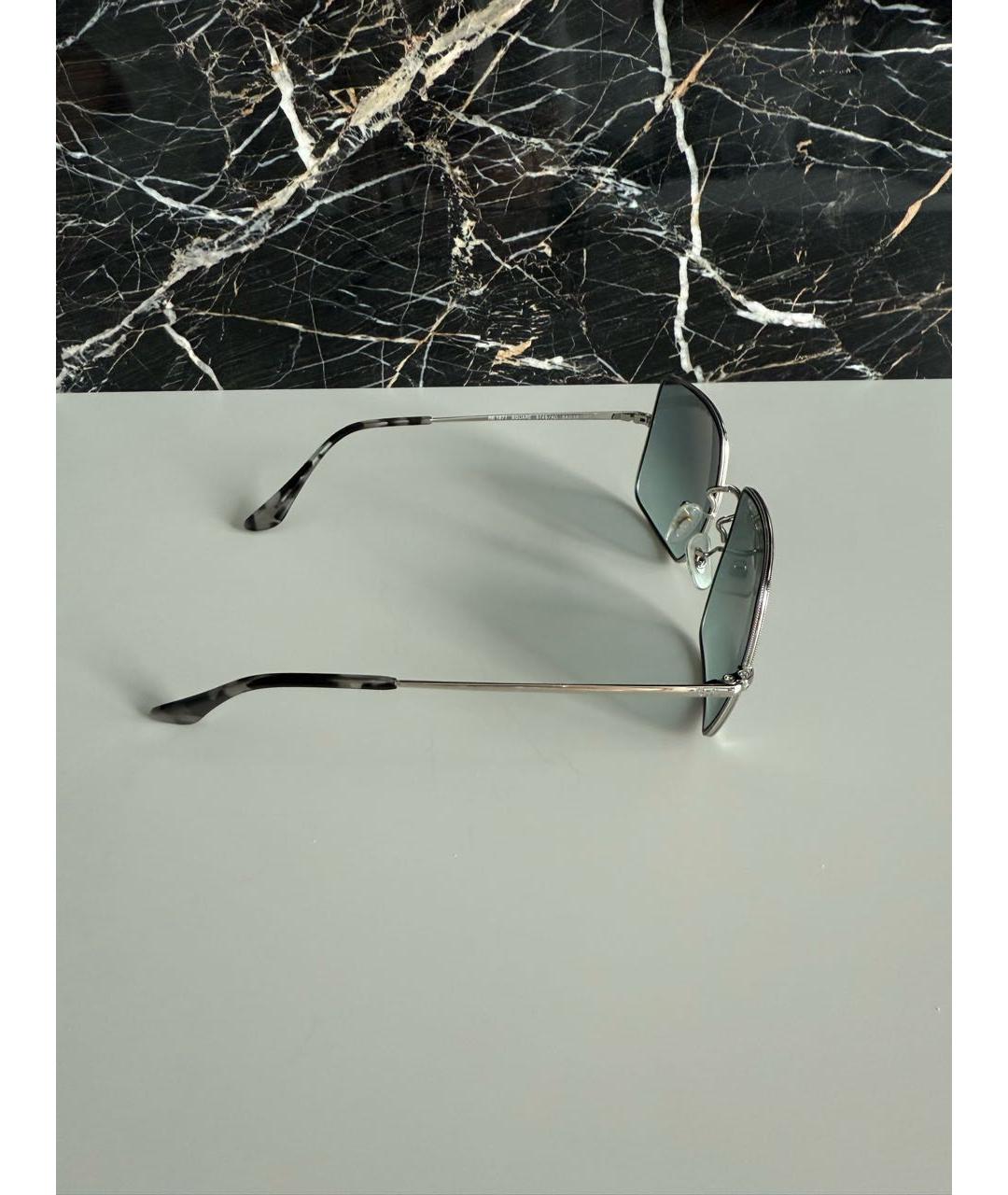 RAY BAN Бирюзовые металлические солнцезащитные очки, фото 2