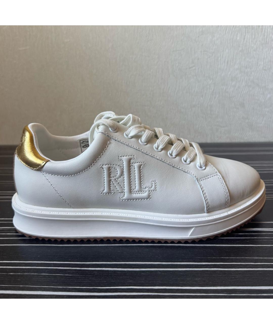 POLO RALPH LAUREN Белые кожаные кеды, фото 8