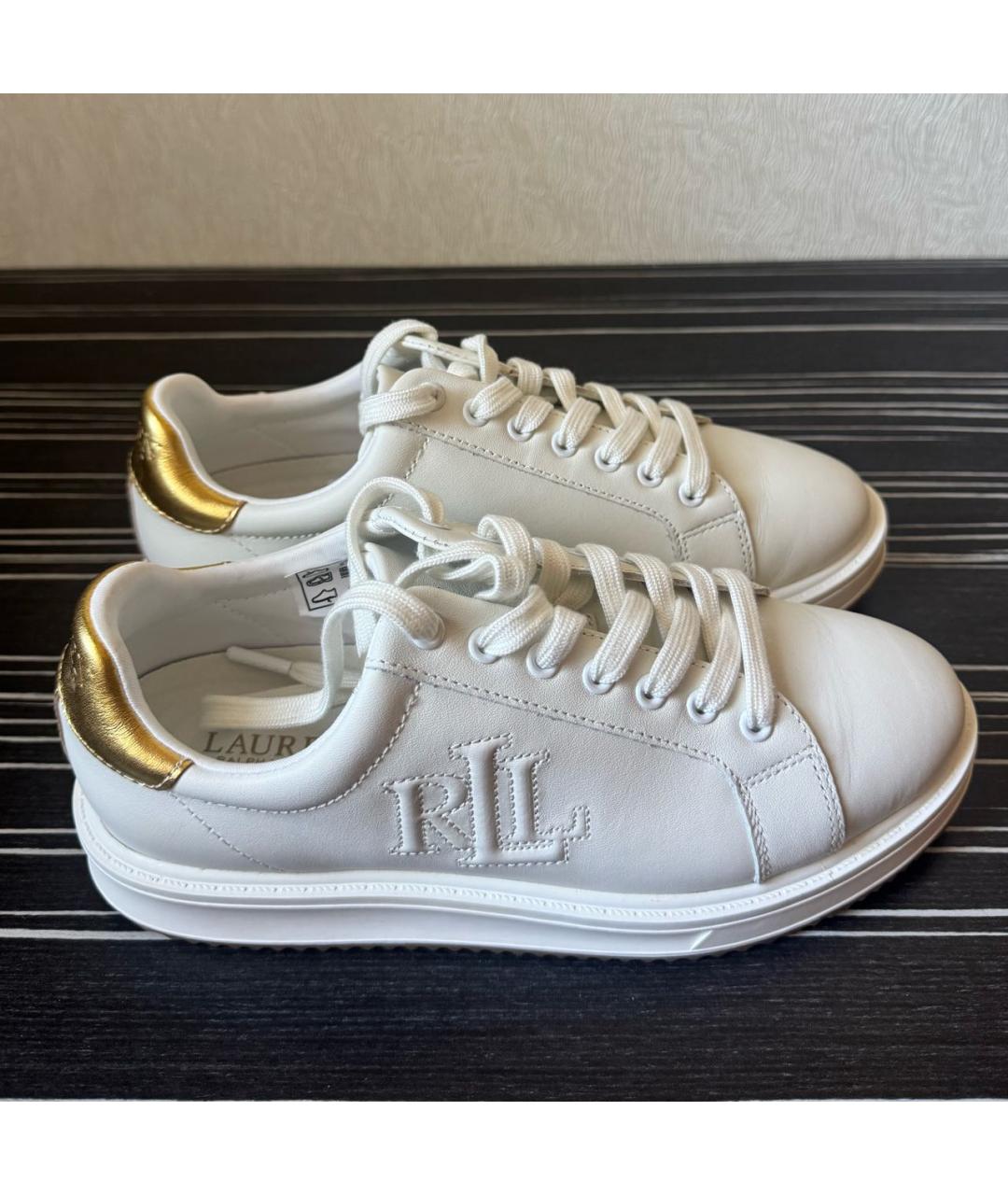 POLO RALPH LAUREN Белые кожаные кеды, фото 2