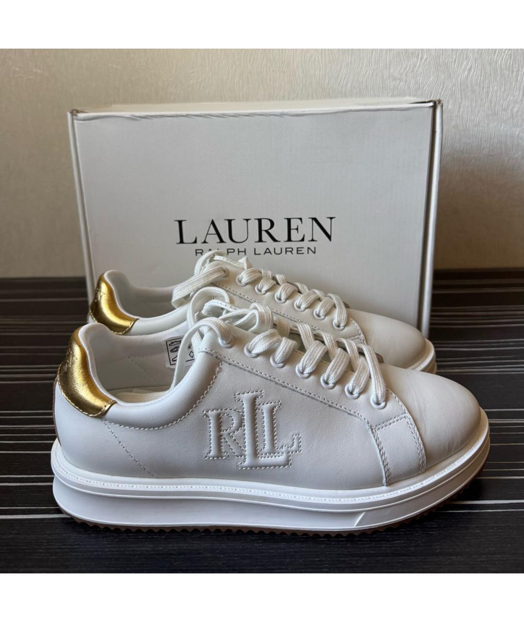 POLO RALPH LAUREN Белые кожаные кеды, фото 6