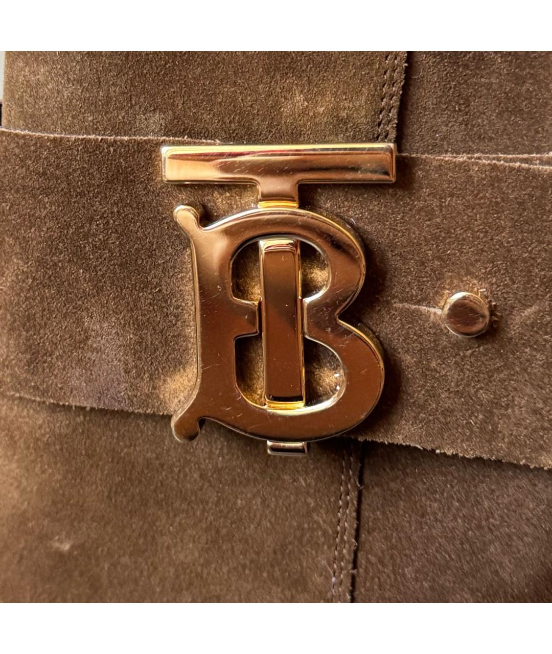 BURBERRY Коричневые замшевые полусапоги, фото 5