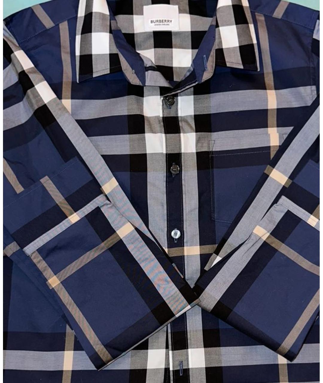 BURBERRY Синяя хлопковая детская рубашка, фото 4