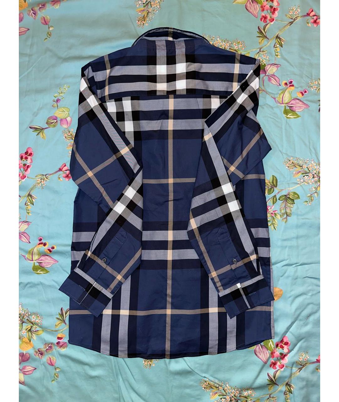 BURBERRY Синяя хлопковая детская рубашка, фото 2