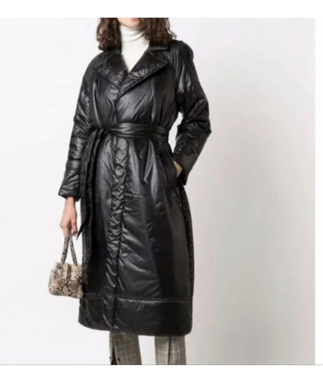 TWIN-SET Черное полиэстеровое пальто, фото 5