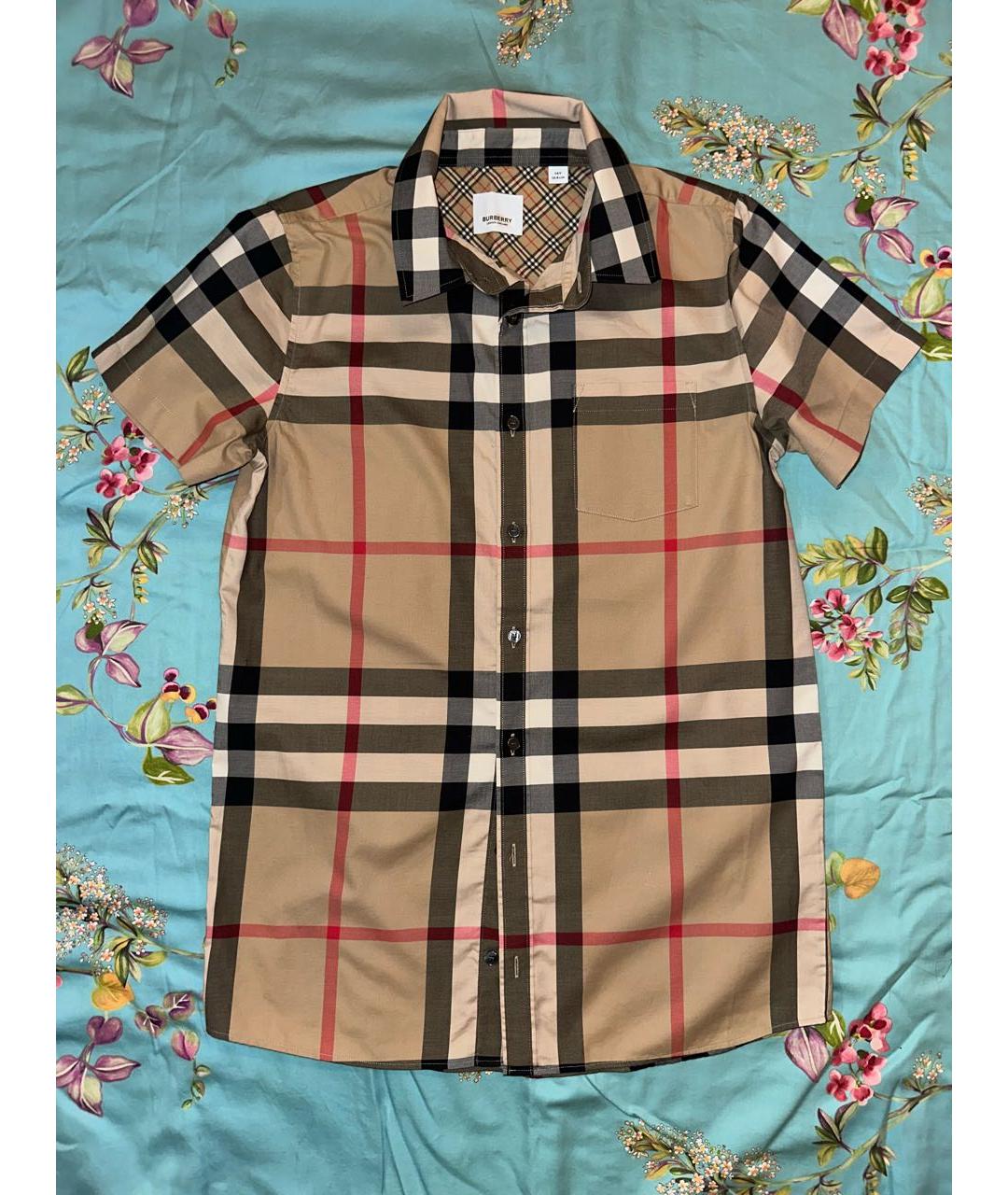 BURBERRY KIDS Бежевая хлопковая детская рубашка, фото 4