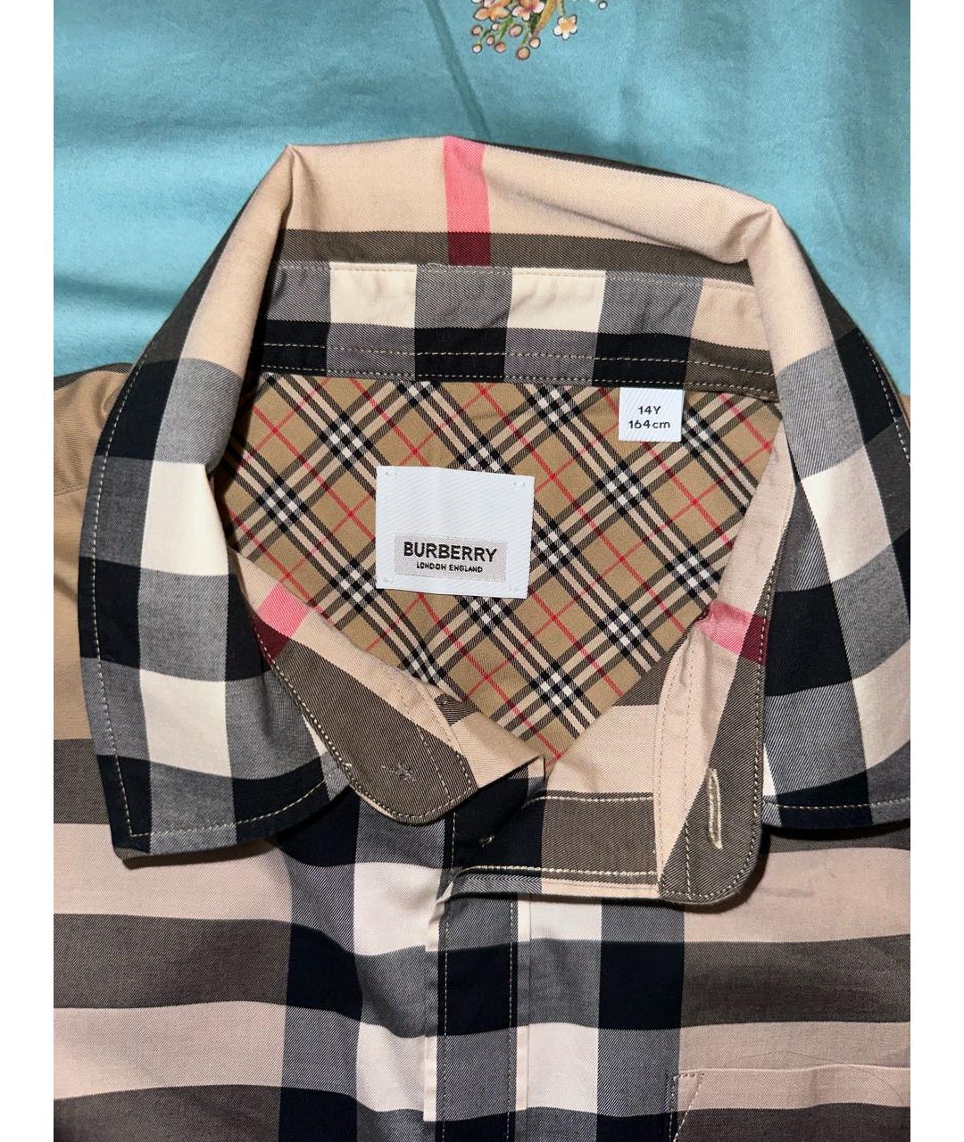 BURBERRY KIDS Бежевая хлопковая детская рубашка, фото 3