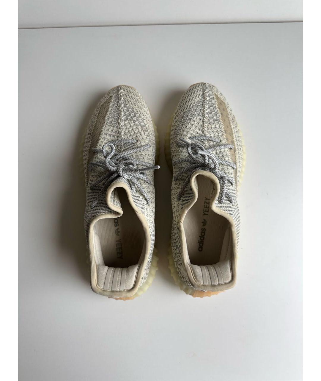 ADIDAS YEEZY Бежевые текстильные низкие кроссовки / кеды, фото 2