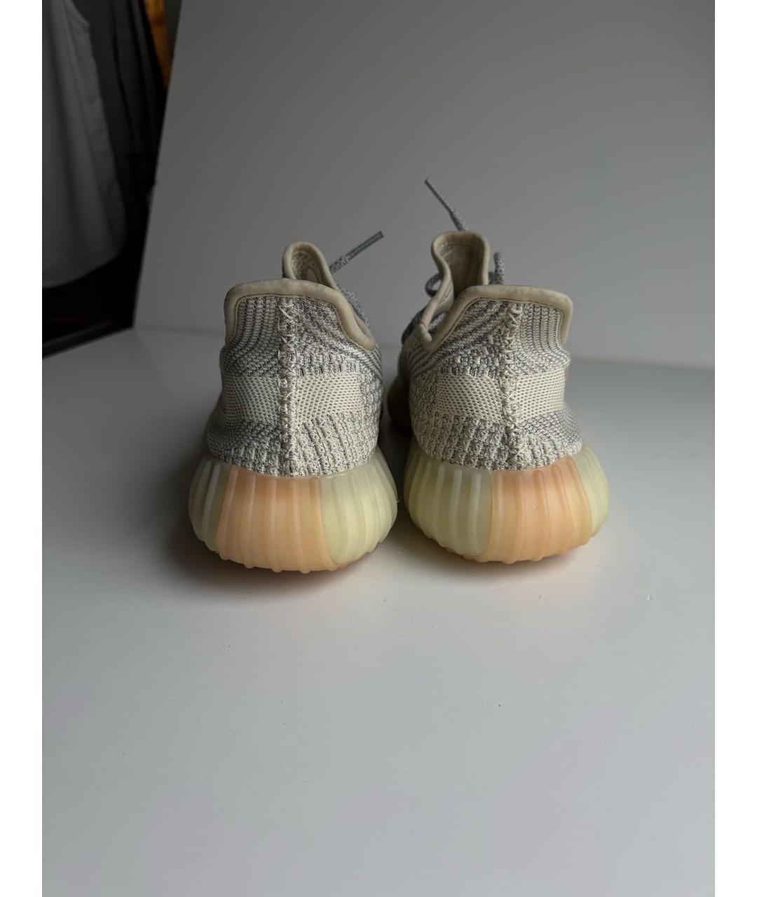 ADIDAS YEEZY Бежевые текстильные низкие кроссовки / кеды, фото 3